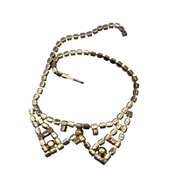 Aurora Borealis Rhinestone Necklace 14" Vintage Irridescent Glowing Chain - Picture 13 of 14